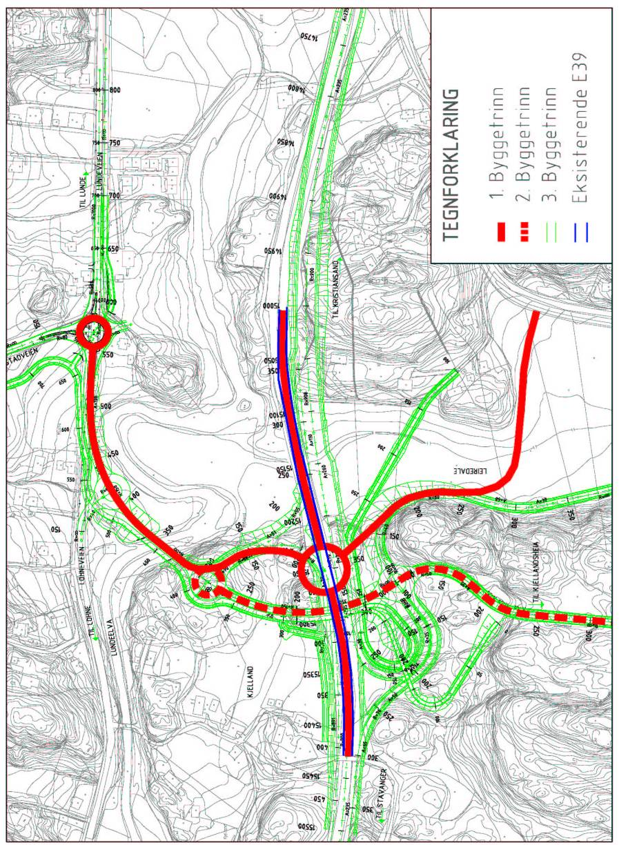 Anleggskostnadene for 2. byggetrinn (mellom rundkjøringene på begge sider av E39) er stipulert til i størrelsesorden kr 25-30 mill. eks mva og grunn basert på enkle løpemeterpriser (2008).