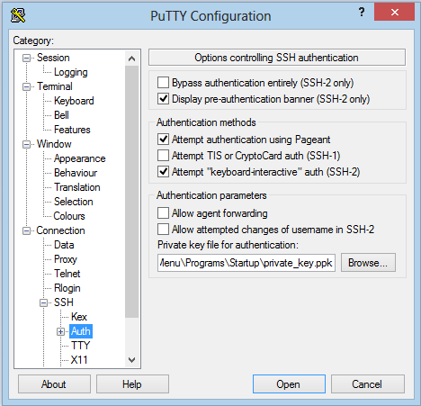 Figur 97: Eksempel på public key og kommandoer i tekstbehandleren vim 13. Åpne programmet Putty[22] som ble installert sammen med Putty-pakken.