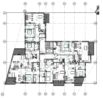 Eksamensoppgave Underlag til modellen Vi har fått en pdf fil som underlag. For å generere korrekte dwg filer til modelleringen valgte jeg å lage enkeltsider av alle etasjene.