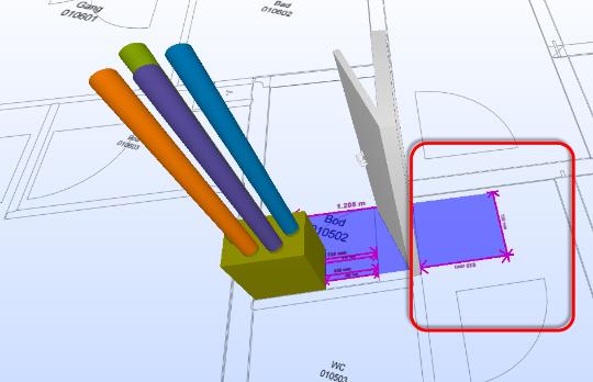 Eksamensoppgave En av mine feil var veggen i heissjakten. Da dette er en heissjakt skal veggen utføres som en hel vegg og dekke inntil. Retter opp i ArchiCAD og produserer ny BCF fil.