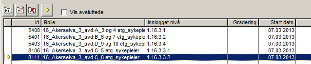 Roller per ansatt Eksempel