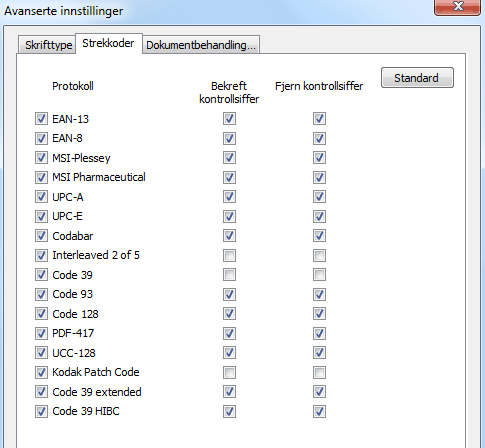 Viktig: Strekkodene gjenkjennes automatisk for å separere dokumenter, men selve strekkodesonene gjenkjennes ikke som strekkoder.