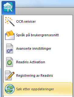 SE ETTER OPPDATERINGER Når du registrerer ditt Readiris-eksemplar, har du krav på gratis oppdateringer av programvaren.