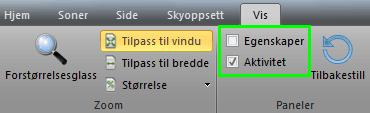 Del 2: Komme i gang Skjule paneler Slik skjuler du panelene helt: Klikk Visning-menyen. Fjern merket for panelene du vil skjule.