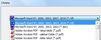 Trinn 2: Velg utdataformat og mål. Klikk listen over utdataformater.