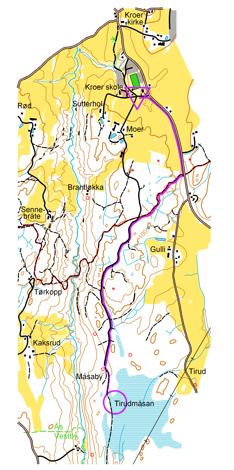 15. Tirudmåsan en våt vidde Parkering ved Kroer skole. Gå langs fylkesveien mot Hobøl og ta Kroerløypa til høyre. Etter 500 meter kommer du til en skogsbilvei. Ta skogsbilveien sørover.