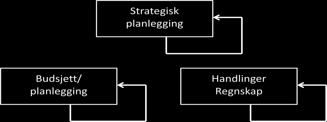 17 inkrementell budsjettering i praksis heller består av tre frikoblede verdener (Bjørnenak, 1998): En strategisk planleggingsverden, der langsiktige linjer trekkes opp uten å konkretiseres på en