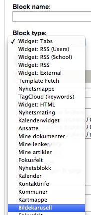 54/66 9.6.2 Bildekarusell i ezflow-blokk For å legge til en bildekarusell i ei ezflow-blokk på en side av typen Framside med fleksibel