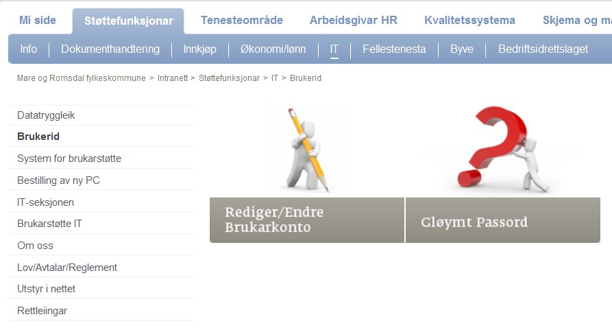 11.4 Innstillinger endre kontaktinformasjon For å kunne endre ende kontaktinformasjonen om deg selv går du inn på Innstillingar => Redigere min profil => trykker på linken http://mrfylke.no/brukerid.