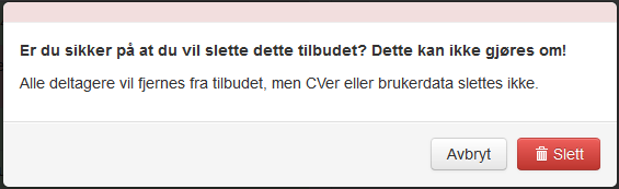 Listen er delt opp i tre faner øverst i visningen, for å gjøre det lettere å sortere tilbudene. Her kan man velge om alle tilbud skal vises, eller så kan kun de aktive vises, eller kun de inaktive. 5.