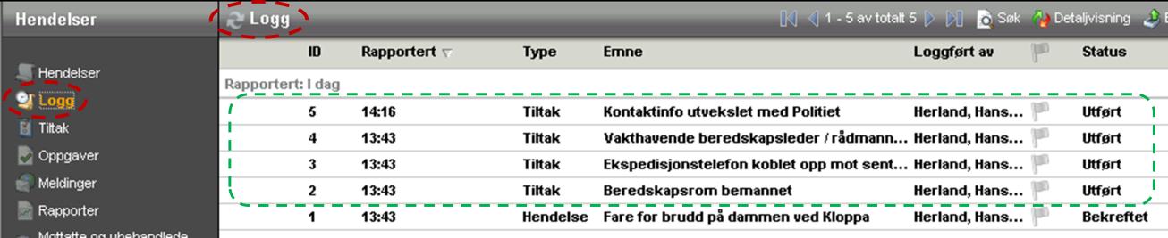 Etter hvert som du utfører tiltakene vil tiltakskortet fylles ut med grønne haker for de tiltakene som er utført og kommentarene som du skrev inn i kommentarfeltet er tatt med.