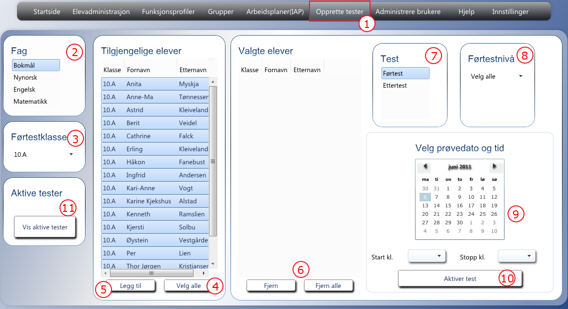 Opprette elevtester Adresse: http://lærer.kartleggeren.no Logg inn på adressen over med brukernavnet og passordet du har fått tildelt.