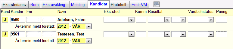 - 28 - Studentene skal ha en vurderingsmelding pr del. Vurderingsmelding er kun nødvendig dersom det skal foretas en vurdering.