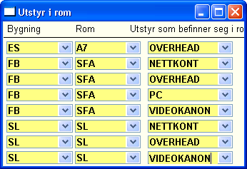 4.2.2 Tilgjengelige rom (Vurdering/Bilder/EksamensTimeplan) - 37 - Her angis sted som disponerer rom i en oppgitt periode.