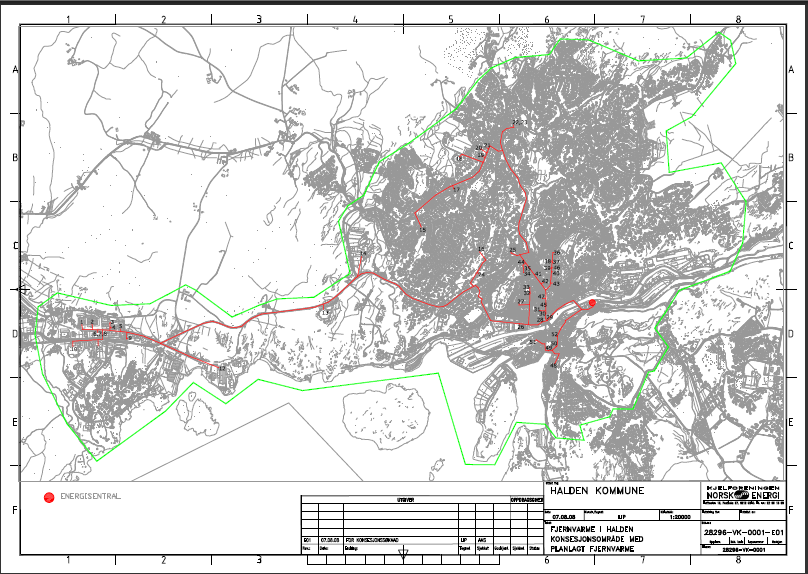 Klima- og energiplan 2010-2015 Halden kommune Fjernvarme Eksisterende anlegg Det er etablert flisfyringsanlegg ved Halden fengsel, med en kapasitet på 4 GWh.