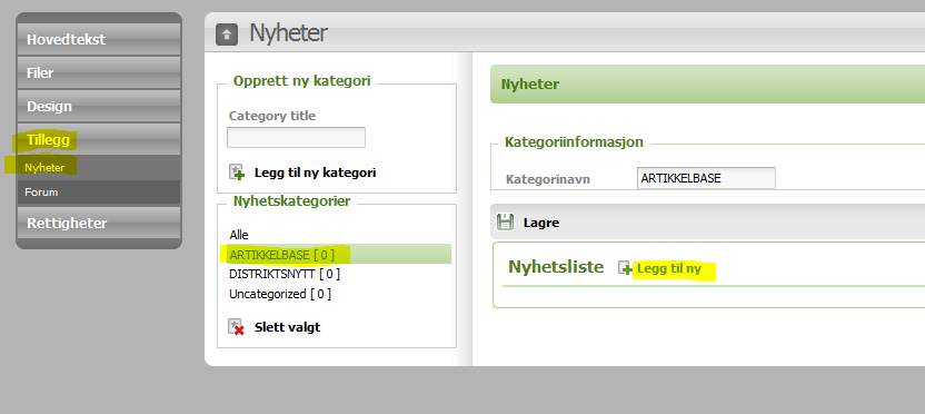 10. Legge ut en nyhet I Webwiz er det en egen måte å legge ut nyheter på som jeg viser under her. Det kan være smart å sette menyvalget Nyheter som startside.