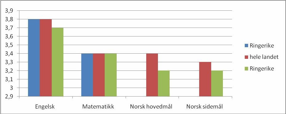 Elevene på 8. trinn i Ringerike presterte noe under landsgjennomsnittet i de grunnleggende ferdighetene; lesing, regning og engelsk på nasjonale prøver høsten 2009.