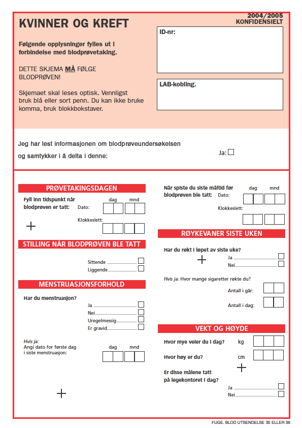 9.6. Blodskjema til Kvinner og