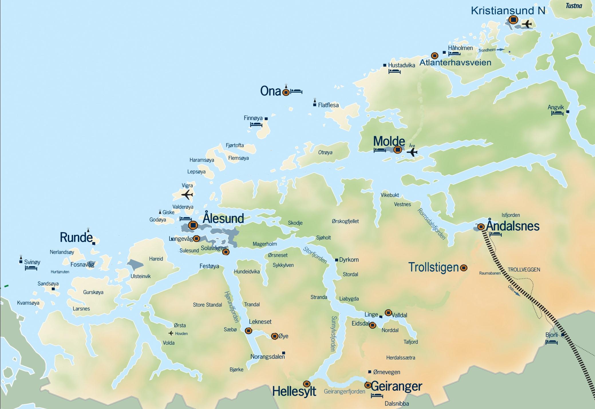 Destinasjonene Raumabanen Fra fjell, gjennom dal,