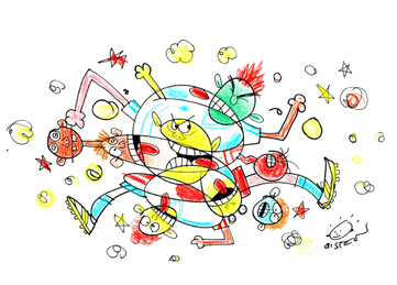 Lær å tegne dine helt egne genistreker sammen med Øistein, når han inviterer deg med inn i sitt fargerike univers, fullt av morsomme fantasidyr og spennende kruseduller.
