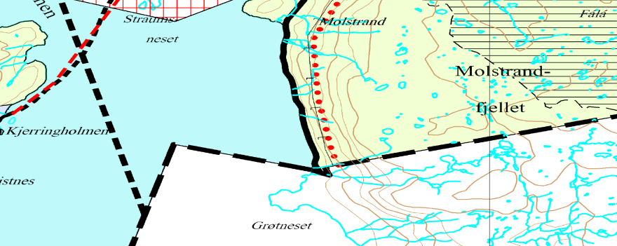70 Figur 4-1: Utsnitt av kommuneplanens arealdel for Hammerfest, ved Grøtnes På grunn av at flyplass-saken ikke var kommet langt nok ved rulleringen av kommuneplanens arealdel, samt at det alt