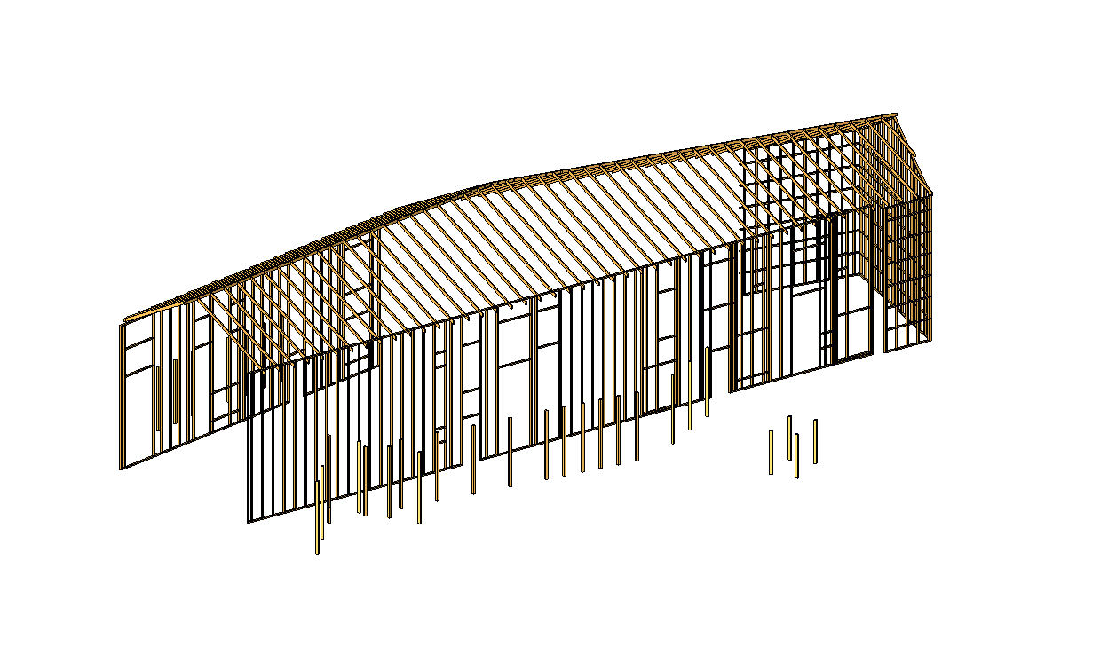 5.1.1.2 RIB Modell Jeg benyttet Timber Framing for Autodesk Revit 2014, en pluggin jeg