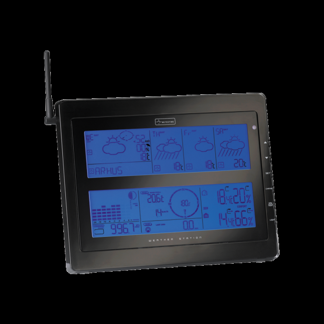 VÆRSTAJON W928 ULTIMATE Værstasjon med vind, regn, PC programvare og satellitt-værprognose Denne værstasjonen er den ultimate værstasjonen.