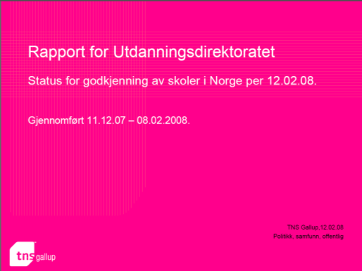 Status for godkjenning av skoler i Norge per 12.02.