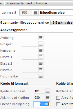 GRUNNDATA OG SATSER Lønns- og trekkoder Tilleggsopplysninger til kode 915-A er lagt inn i Beløp-T1, med teksten Oppgrossingsgrunnlag.