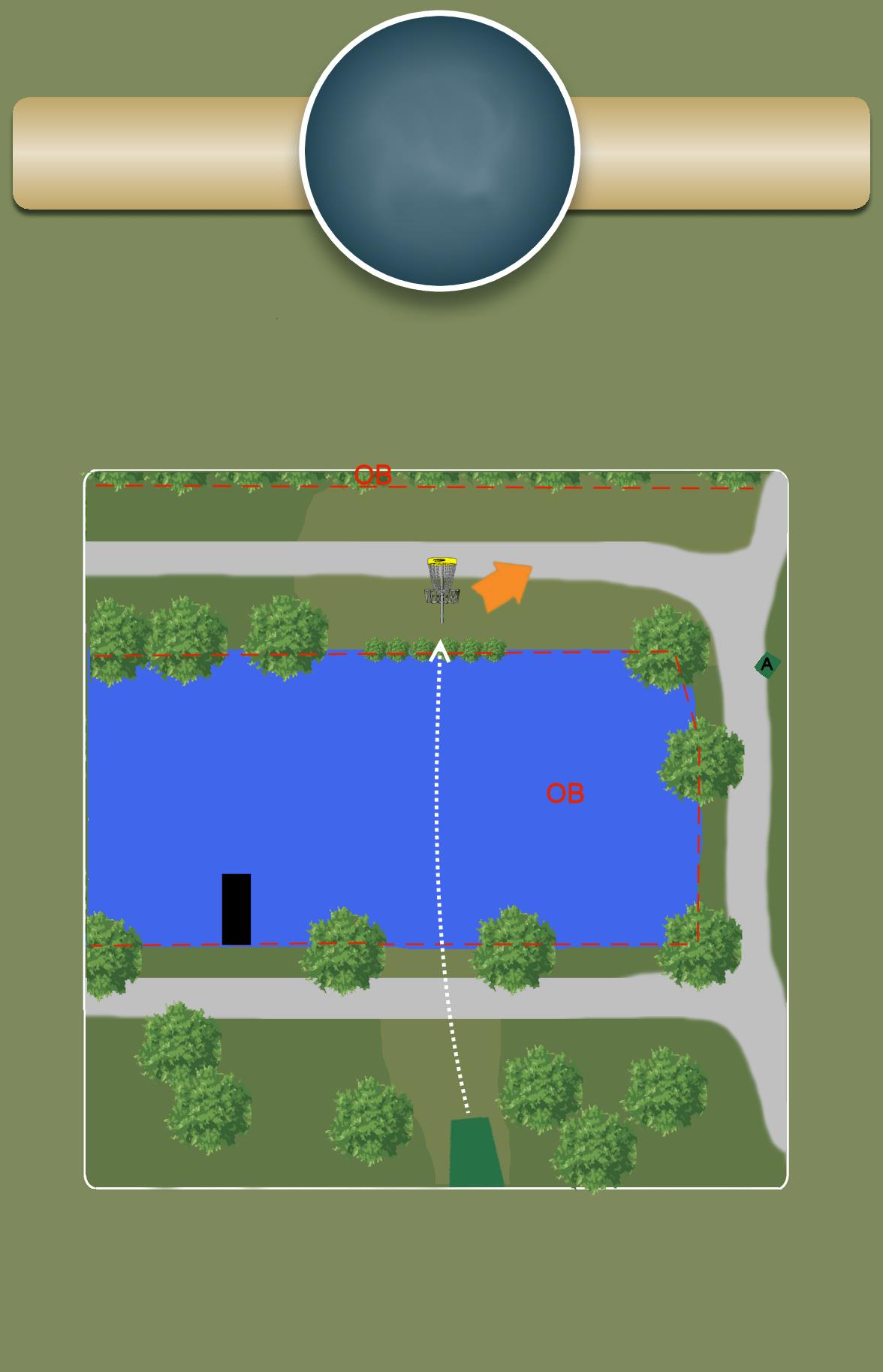 PAR 3 www.tbgfrisbee.no 13 64 m Høydeforskjell : 0 Ob i alt vann og over gjerdet bak kurven. På dette hullet så har vi ett alternativt utkastfelt som kan brukes mot å få ett straffekast.