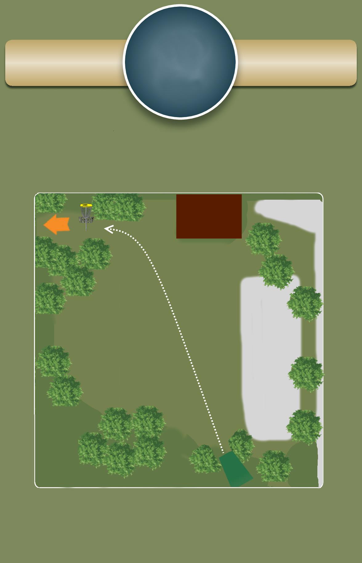 PAR 3 www.tbgfrisbee.no 3 77 m Høydeforskjell : +11 Ob på taket på ishallen + terasse (merket med rødbrunt). Ikke kast hvis du ser det kommer folk på stien til venstre for ishall.