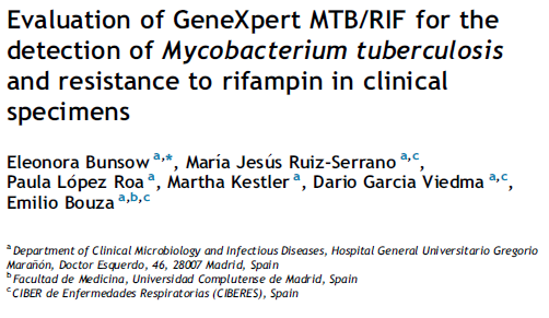 Genexpert MBT/Rif (n=595) Sens Spec PPV NPV Respiratory 97,1% 98,6% 95,7% 99,1% Non-Resp 33,3% 99,7% 80,0% 97,3% GX: 8 Rif-rest.