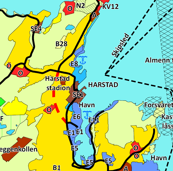 DETALJREGULERINGSPLAN MED KONSEKVENSUTREDNING FOR LARSNESET, HARSTAD 12 PLANPROGRAM Det arbeides med en egenfinansieringspakke for utbygging av hovedvegnettet i Harstad.