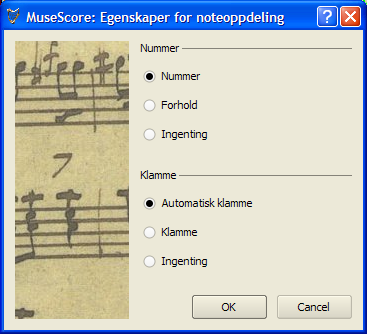 Velg Noter Noteoppdelinger Triol i hovedmenyen.