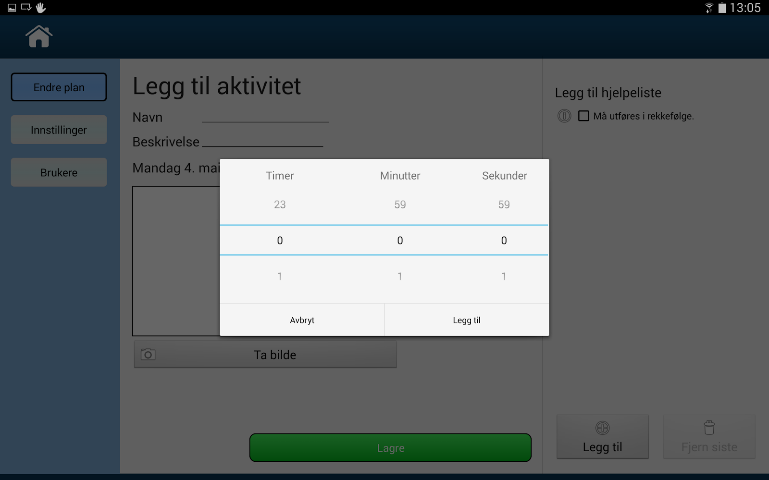 dyr som skulle vises. Dette var en vellykket test som viste at personer med liten/middels erfaring med nettbrett kan overføre kunnskapene sine til vår løsning. 8.