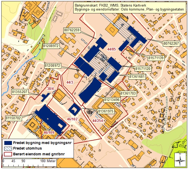 Forskrift om fredning av Statens kulturhistoriske eiendommer, kapittel 9 BLINDERN Kommune: 301/Oslo kommune Gnr/bnr: 46/102 38/287, 38/289 38/4 44/85 38/1 4/85, 44/254 AskeladdenID: Referanse til