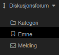 Vedlegg 6 Brukermanual for Administrasjonsside 4.2.3 Fjerne en kategori i diskusjonsforumet 1. Gå til Diskusjonsforum i venstremenyen og klikk på Kategori. 2.