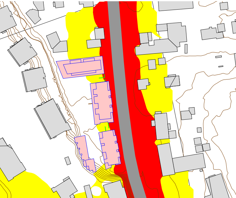 STØYUTREDNING 11 (21) 6. 6.1 RESULTATER Støysonekart og fasadenivåer Det er gjennomført støyberegninger med basis i trafikkgrunnlag og beskrivelser over.