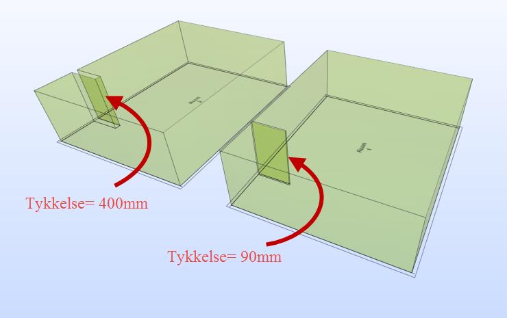 Jeg tester med en litt mere avansert sone som inneholder flere hjørner og vinkler. Tallene fra Revit gir meg en manuelt utregnet mengde på 76,556m 2.