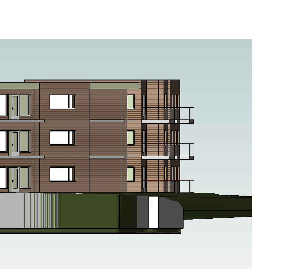 Øst Vest 3D Oversikt Nord Skisse Forprosjekt Oversikt Støperigata Hokksund Project