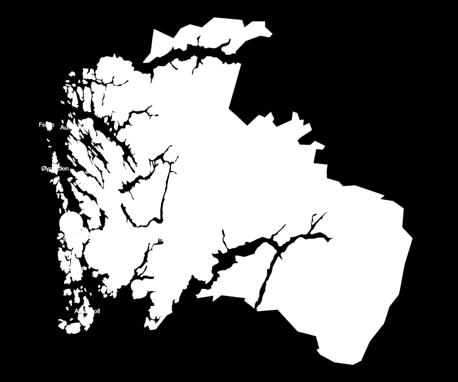 Figur 38: Kart over antall sysselsatte i norske oljeserviceselskap i regionen, representert med en sirkel per selskapsavdeling, 2012 0 5 10 15 Andel sysselsatte, prosent 0% 10% 20% 30% 40% Bergen