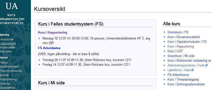 Her skal ligge oppdatert veileder med oversikt over hva, hvordan og når vi skal rapportere de ulike dataene. http://wikihost.uib.no/uawiki/index.