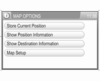 Navigering 41 Aktivere flyttemodus Bank på kartet. SCROLL MAP (Rull kart)-menyen vises.