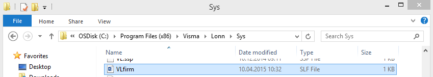 4. Last ned VLfirm.slf filen som ligger i mailen du har fått av din lærer. Høyreklikk på den og velg Vis i mappe. Da skal den legge seg under Downloads på maskinen din.