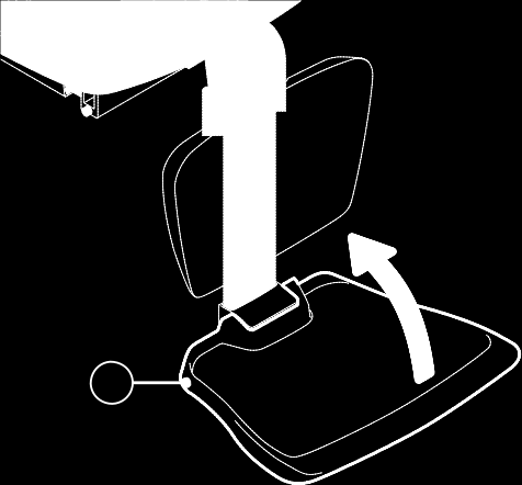 Slå opp den midtre fotplaten til beinstøtten (fi gur 8) 1. Slå opp (A). Sideveis forfl ytning Ta av armleneenheten (fi gur 7.3) 1. Tipp (A) nedover. 2. Ta av (B). A Forsiktig!