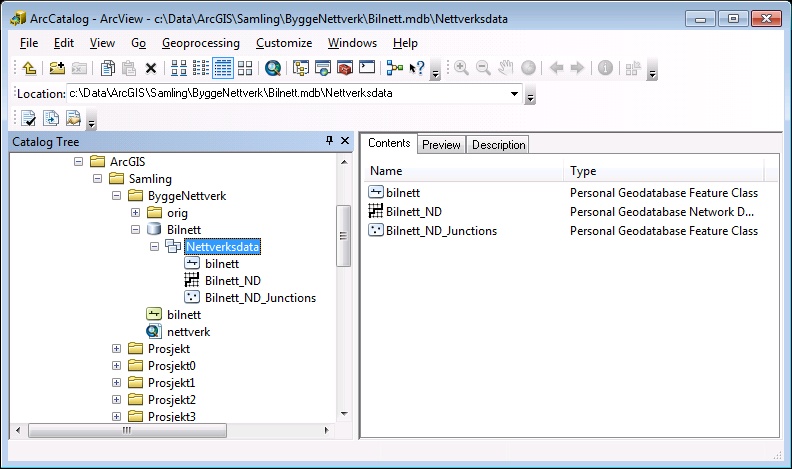 Brukermanual ATP-modellen versjon 10.0 21 Network datasettet Bilnett_ND er klart til bruk i Network Analyst og ATP-modellen.