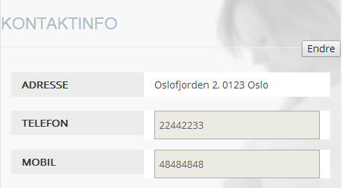 2.9.2 Min Profil Min Profil er nettsiden som inneholder all generell informasjon tjenesten har lagret om brukeren.