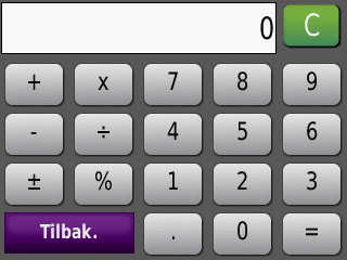 Bruke verktøyene Kalkulator 1. Trykk på Verktøy > Kalkulator. 2 Skriv inn det første tallet i regnestykket. 3. Trykk på en regnefunksjon (,, -, eller +). 4. Skriv inn det andre tallet i regnestykket.