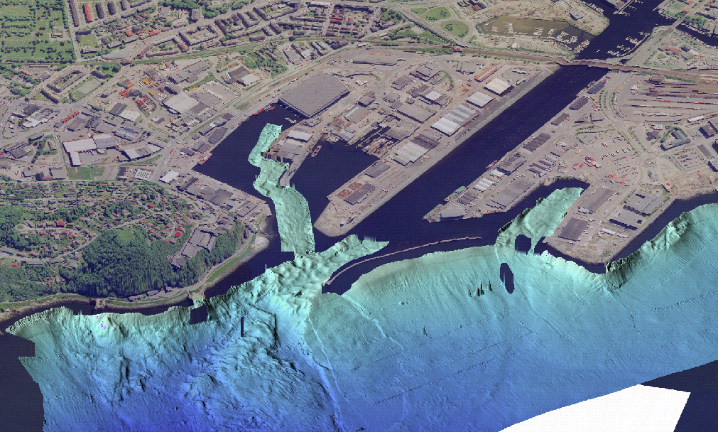 LIDAR data kan potensielt se ned til ~15 m dybde og gi en detaljert batymetri nettopp i grunne områder der fartøy vårt Seisma, G.O. Sars og andre, ikke kan gå inn.