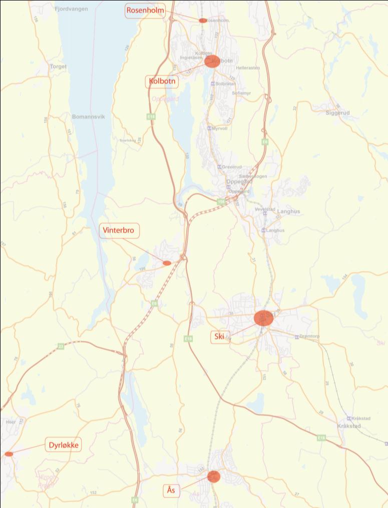 Kollektivknutepunkt Mortensrud Mortensrud er et viktig knutepunkt for overgang mellom buss og bane.